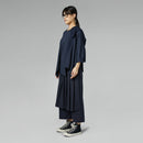 BLOUSE WITH KNITTED DETAILS BLUE