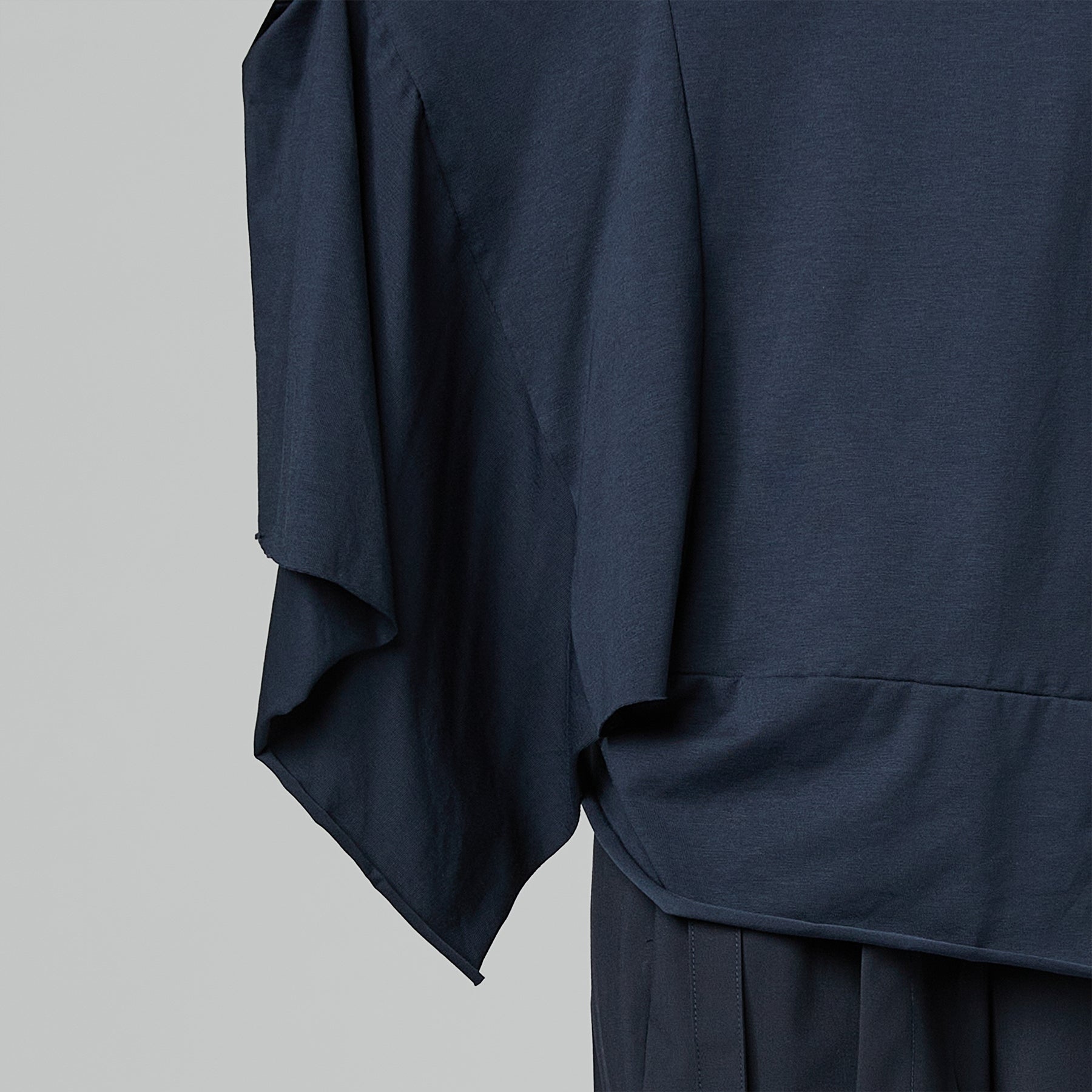 BLOUSE WITH KNITTED DETAILS BLUE