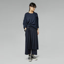 BLOUSE WITH KNITTED DETAILS BLUE