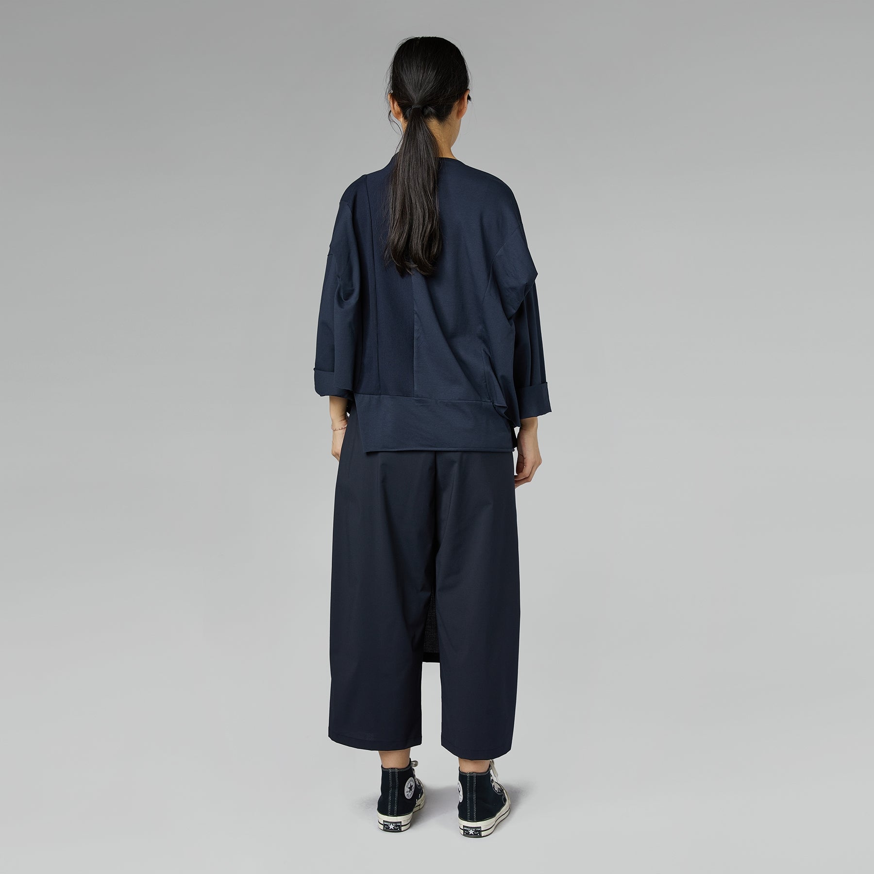 BLOUSE WITH KNITTED DETAILS BLACK