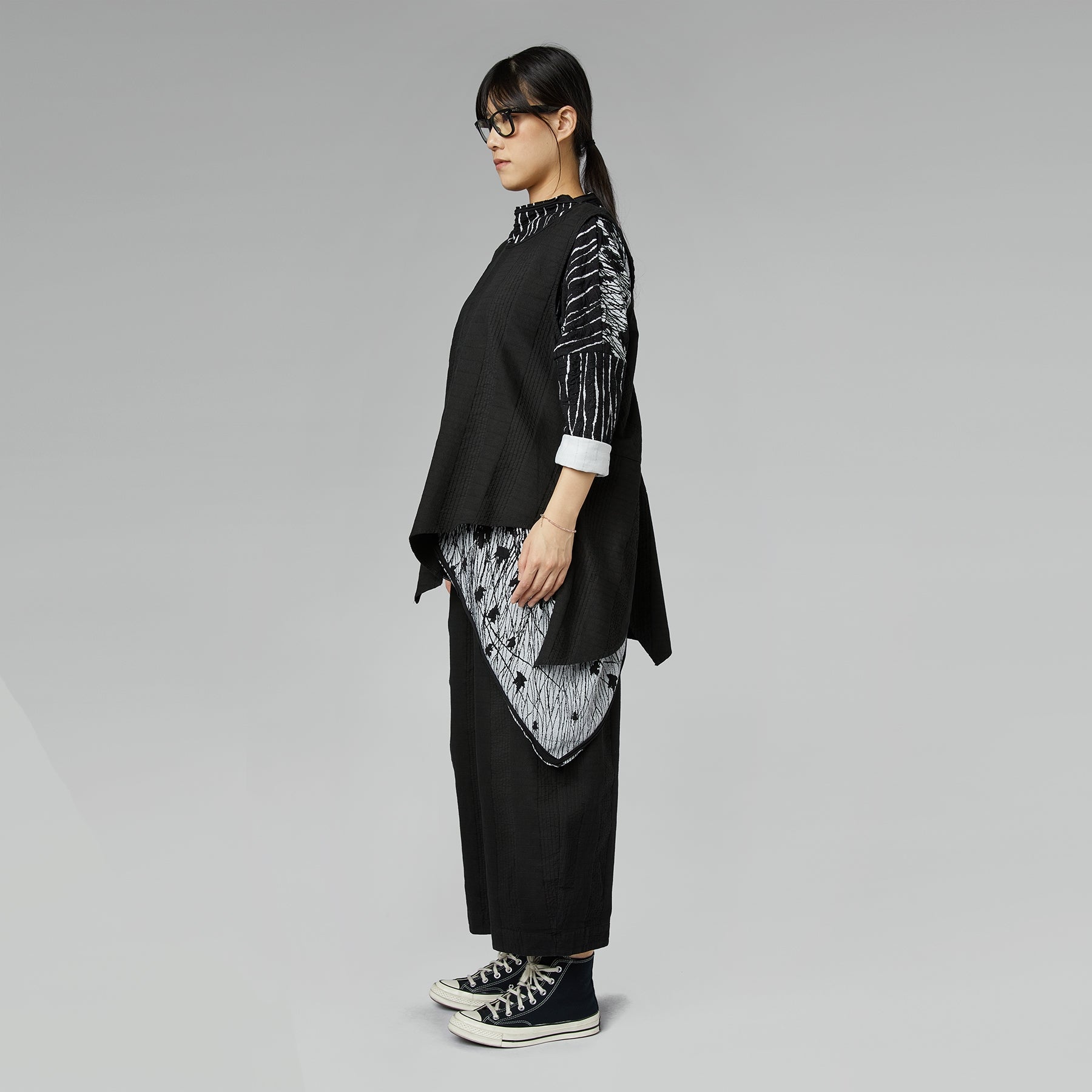 Spodnie z tkaniny bawełnianej Relief