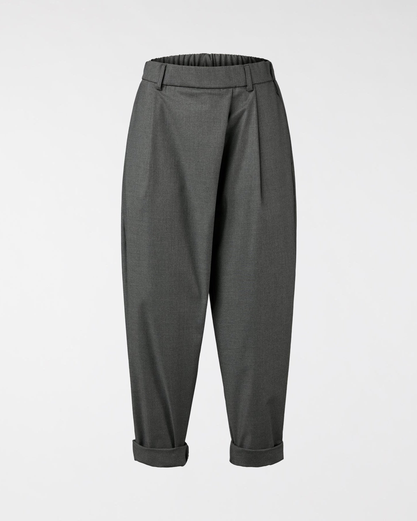 VISCOSE BLEND PANTS WITH PLEATS GREY