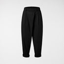 Spodnie z mieszanki wiskozy z zakładkami czarne