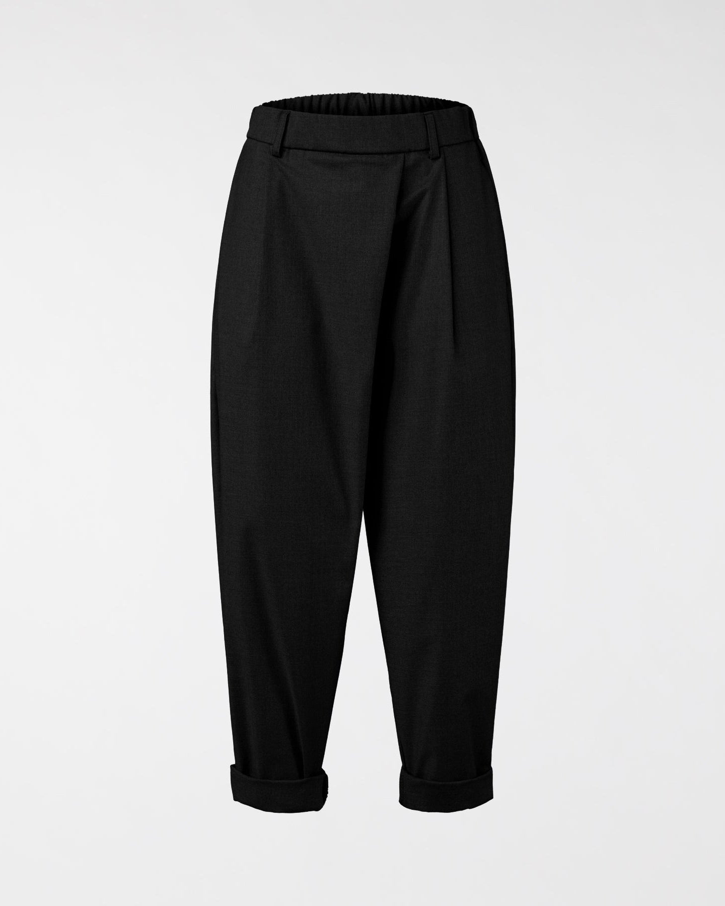 VISCOSE BLEND PANTS WITH PLEATS BLACK