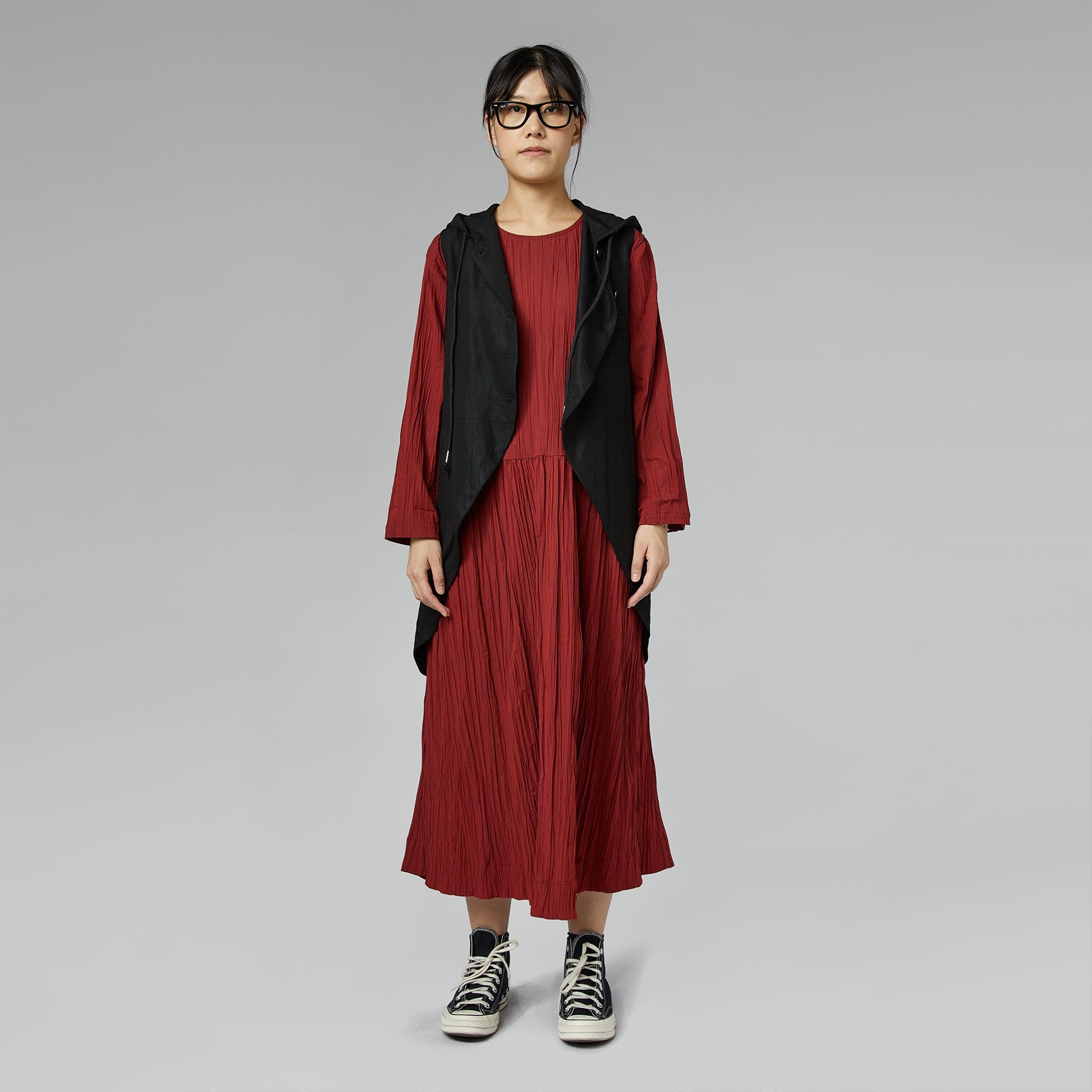LINED VEST WITH HOOD