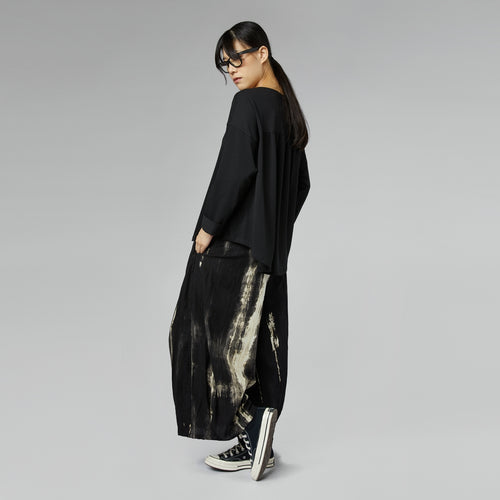 CAMISETA CON PLIEGUES EN LA ESPALDA NEGRO