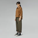 PROSTE SPODNIE Z MIESZANKI BAWEŁNY W KOLORZE CZARNYM