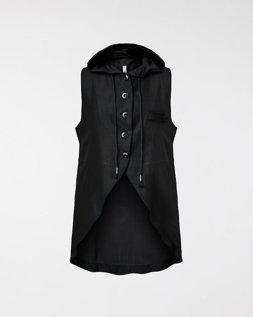 LINED VEST WITH HOOD