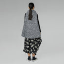 HIGH COLLAR BOUCLÉ VEST GREY