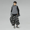 HIGH COLLAR BOUCLÉ VEST GREY