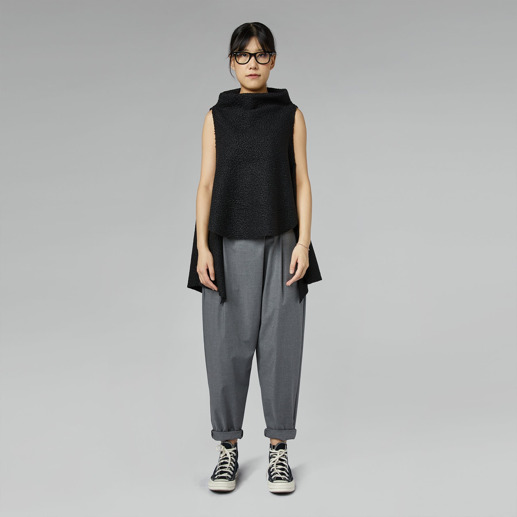 HIGH COLLAR BOUCLÉ WAISTCOAT