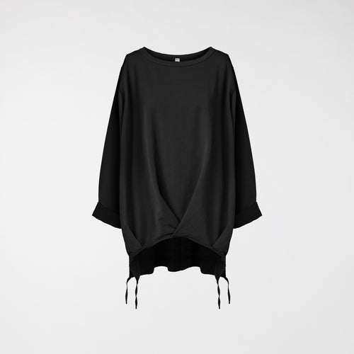 LIGHTWEIGHT SWEATSHIRT WITH PLEATED HEM