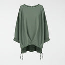 LIGHTWEIGHT SWEATSHIRT WITH PLEATED HEM