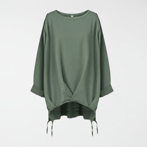 LIGHTWEIGHT SWEATSHIRT WITH PLEATED HEM