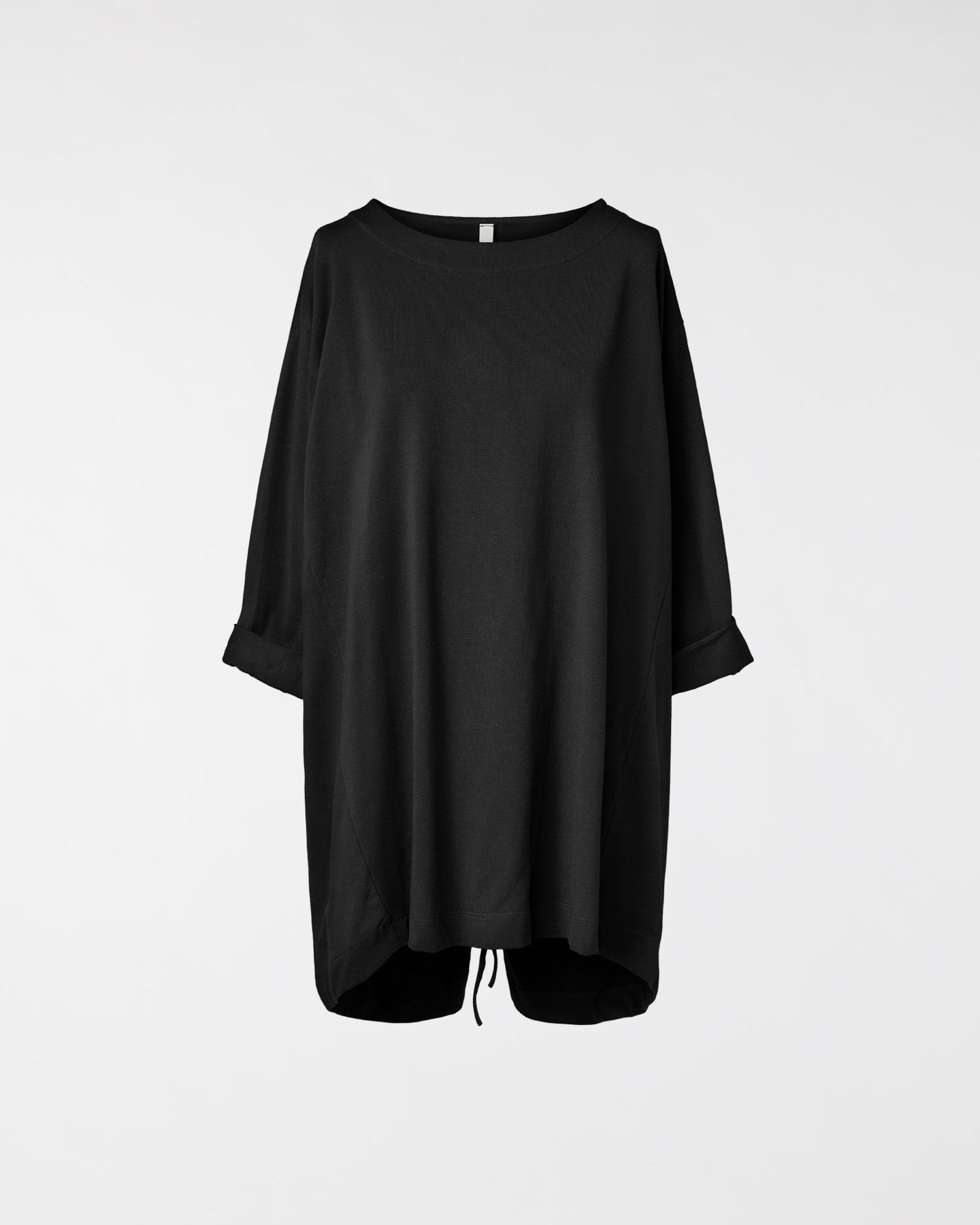 T-SHIRT WITH DRAWSTRING ON THE BACK BLACK