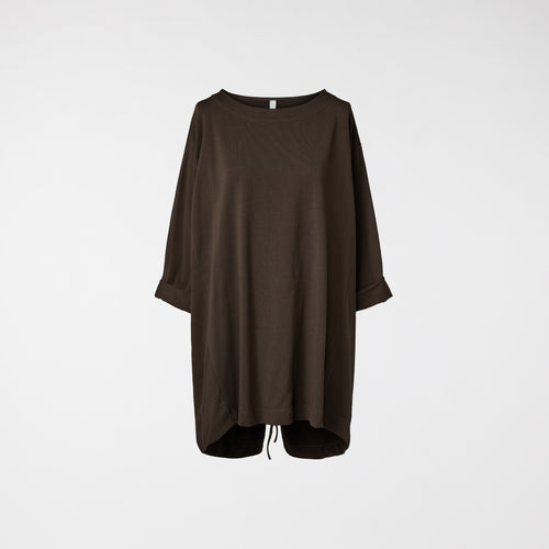 T-SHIRT WITH DRAWSTRING ON THE BACK BROWN