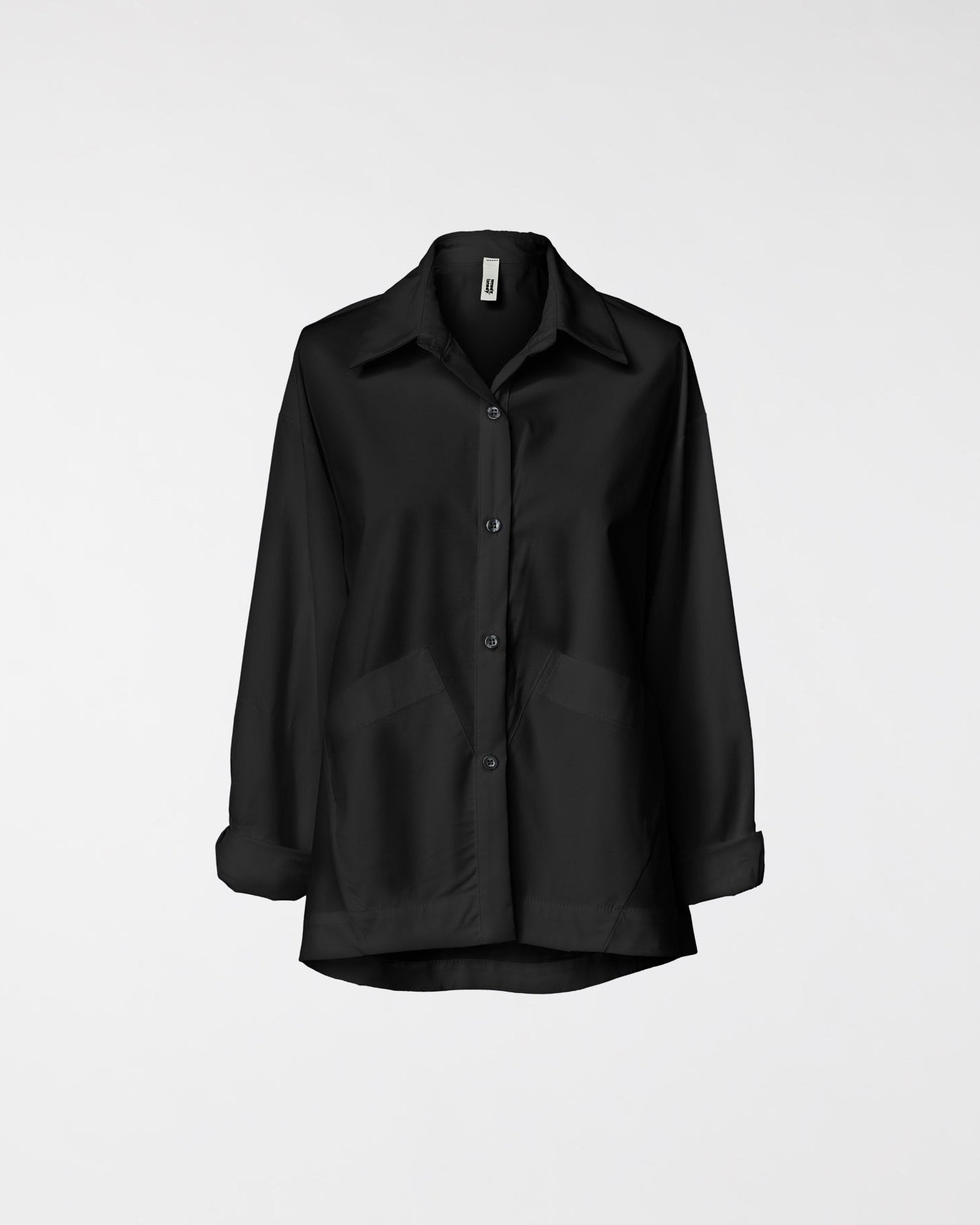 SHIRT WITH APPLIED POCKETS BLACK