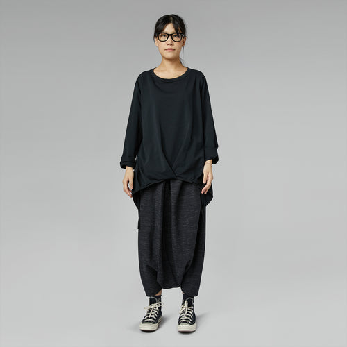 LIGHTWEIGHT SWEATSHIRT WITH PLEATED HEM