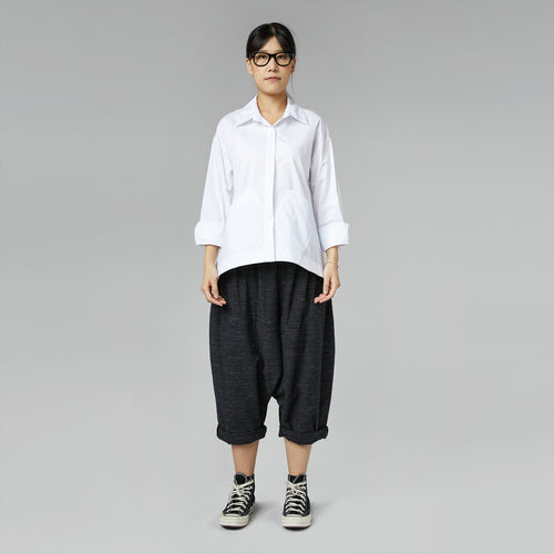 CAMICIA CON TASCHE APPLICATE BIANCA