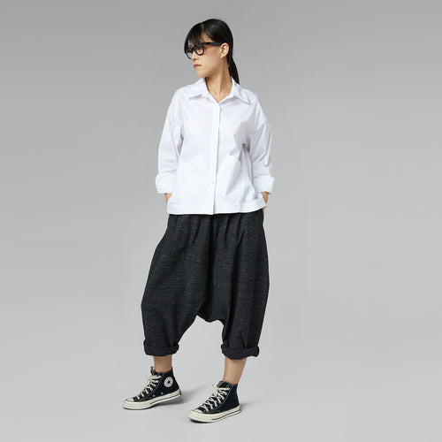 CAMICIA CON TASCHE APPLICATE BIANCA