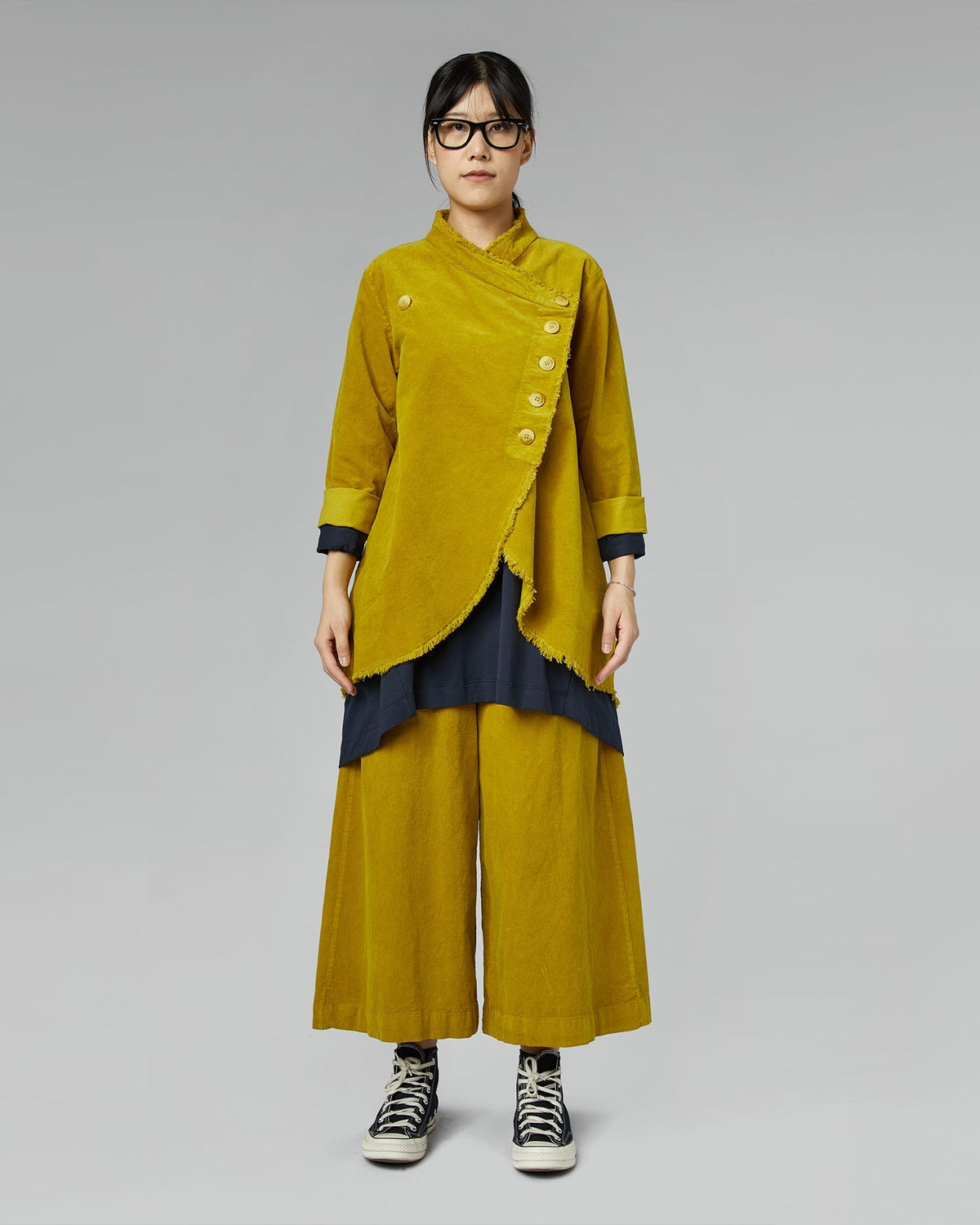 WIDE LEG VELVET TROUSERS