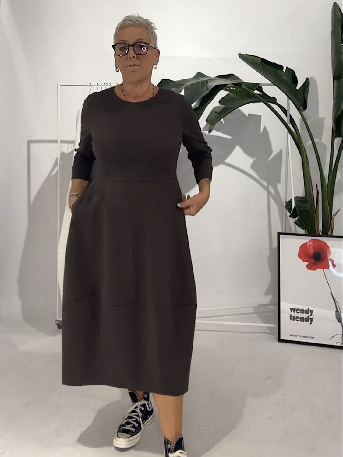 MILAN STITCH DRESS WINE