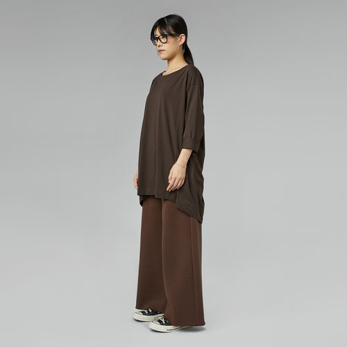 T-SHIRT WITH DRAWSTRING ON THE BACK BROWN