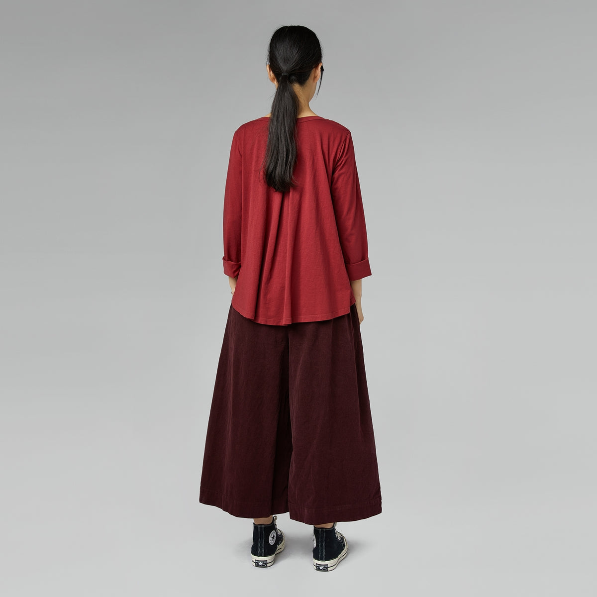 WIDE LEG VELVET TROUSERS