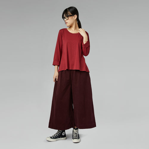 WIDE LEG VELVET TROUSERS