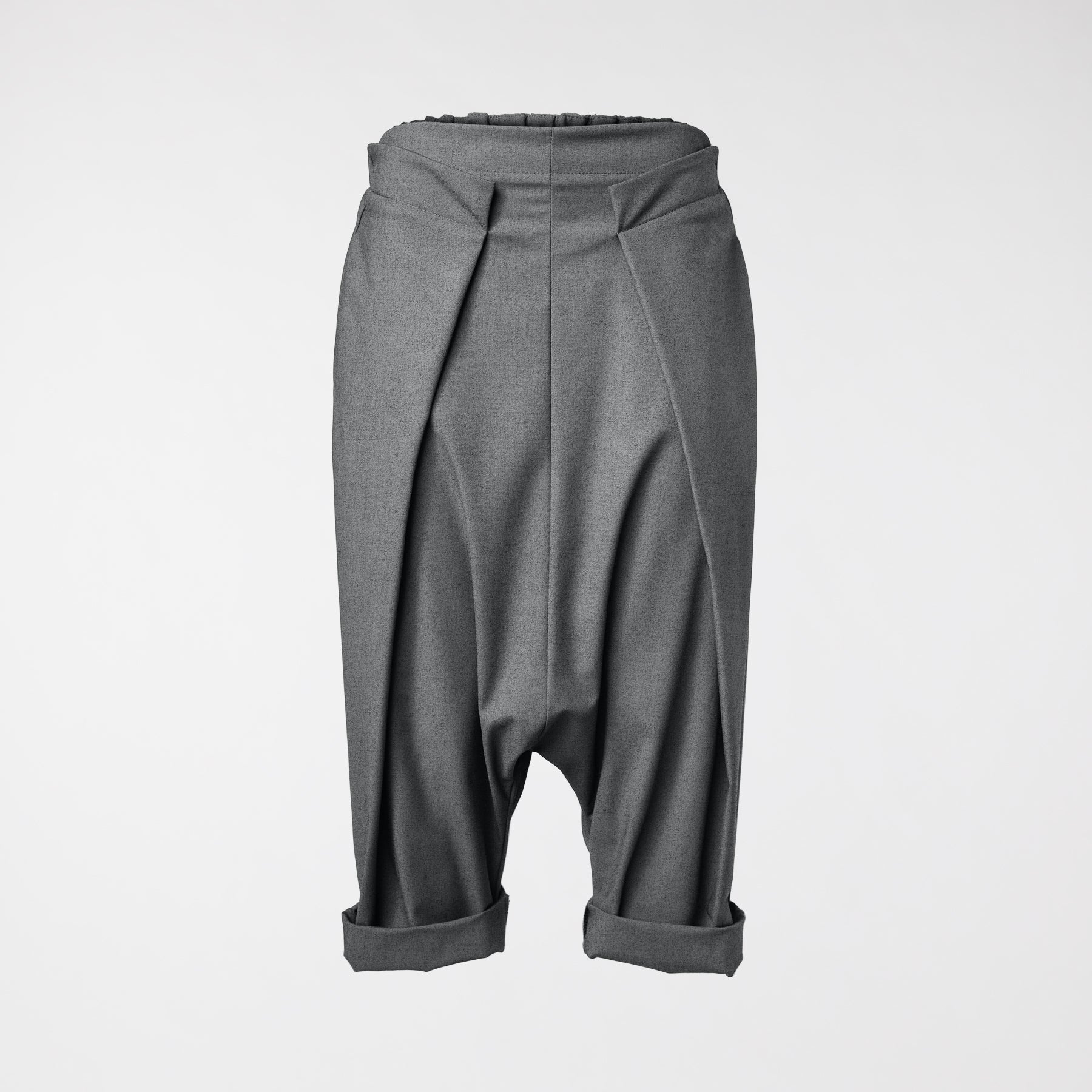 CROPPED TROUSERS WITH PLEATS GRAY
