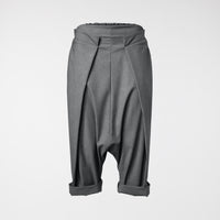 CROPPED TROUSERS WITH PLEATS GRAY