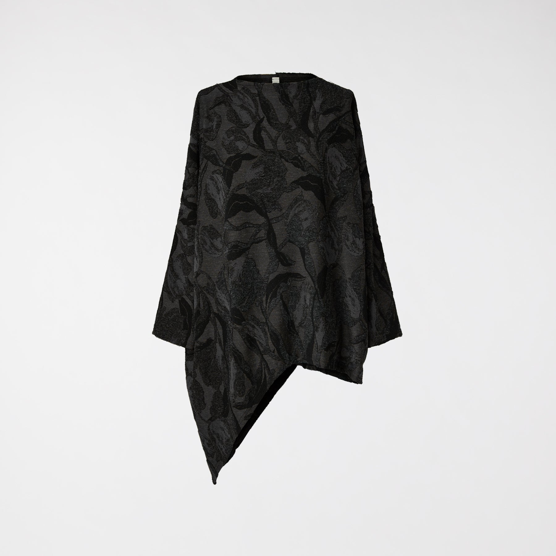 ASYMMETRICAL BLOUSE IN JACQUARD FABRIC GREY