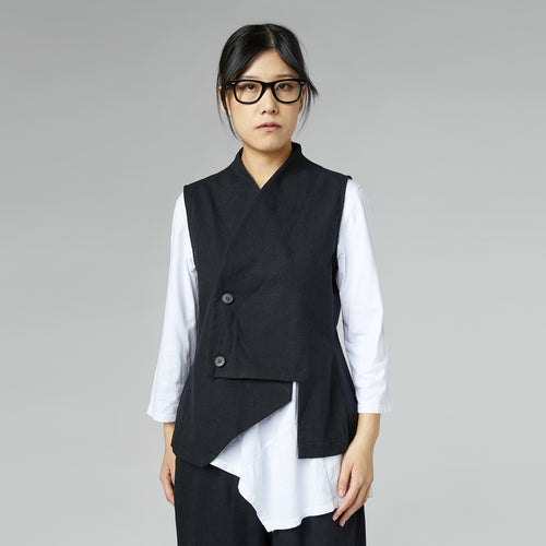 GILET IN TWEED MISTO COTONE