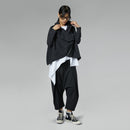 Spodnie krótkie z zakładkami czarne