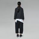 CROPPED TROUSERS WITH PLEATS GRAY