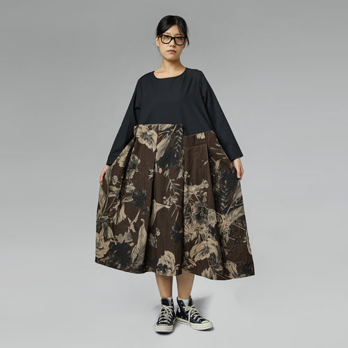 ABITO CON GONNA IN VELLUTO DI COTONE