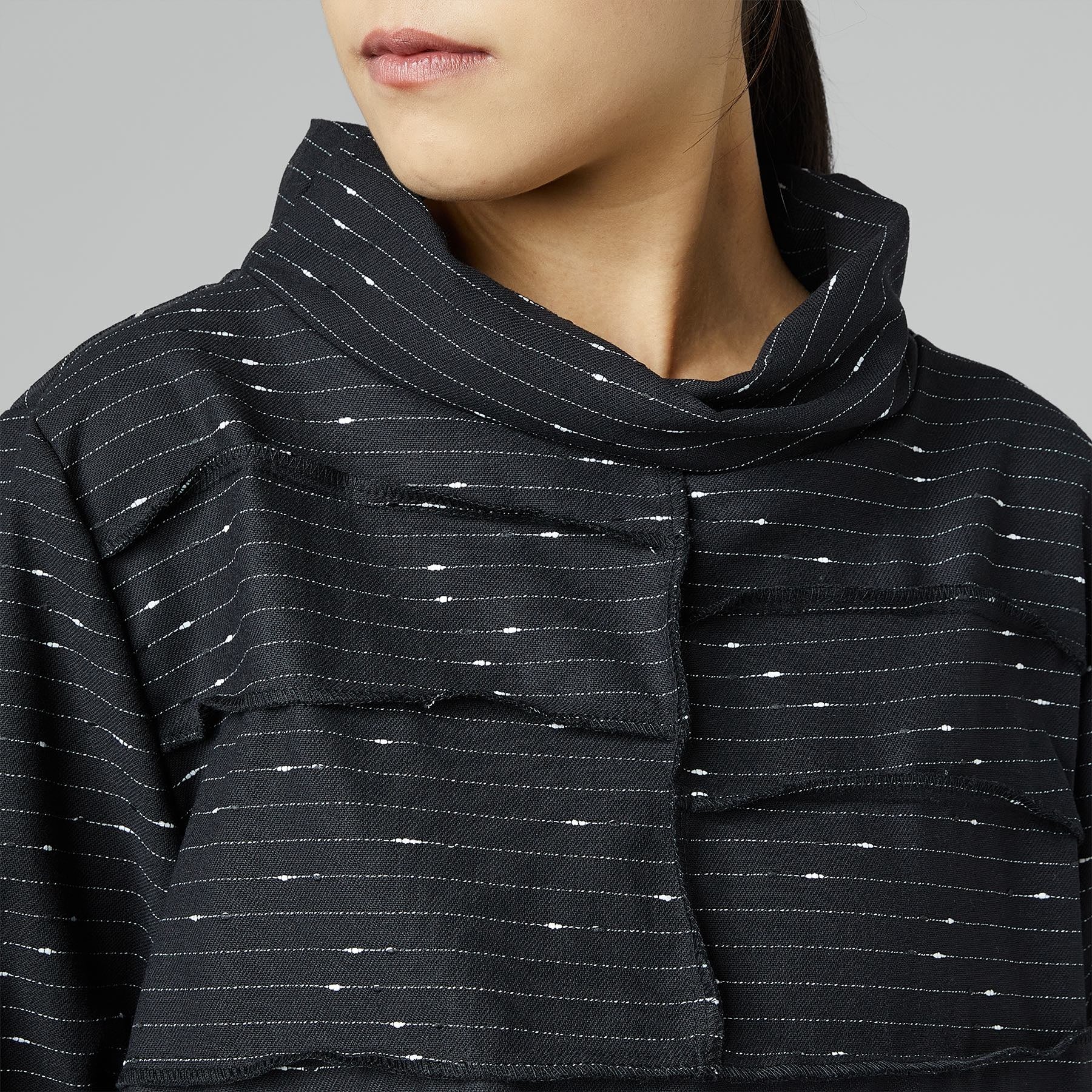 BLUSA IN TESSUTO A RIGHE A POIS