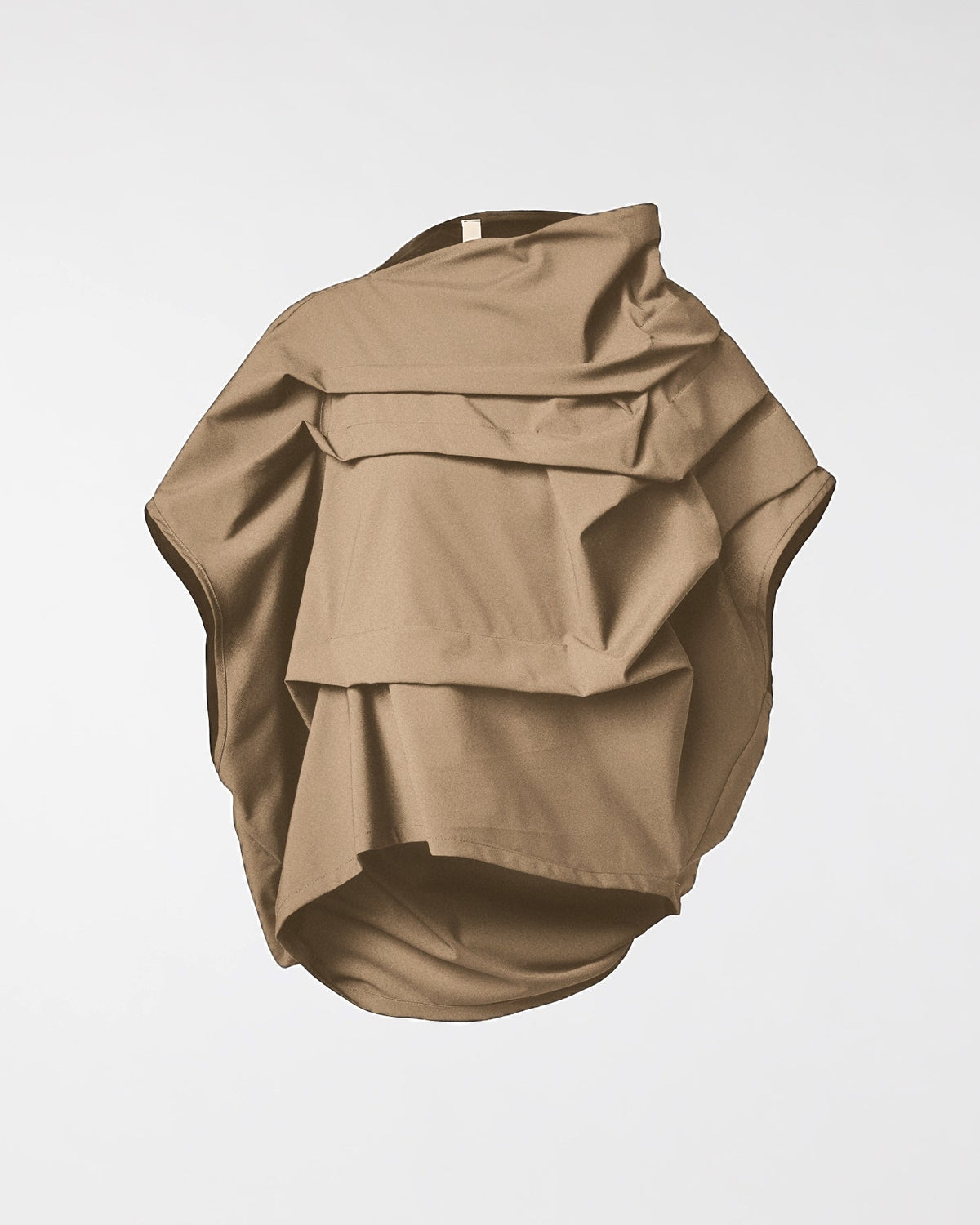 TWILL PLEATED BLOUSE CAMEL