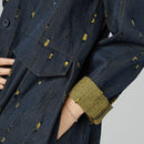 DENIM OVERCOAT WITH INLAYS