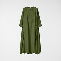 DRESS WITH PLEAT DETAIL MILITARY