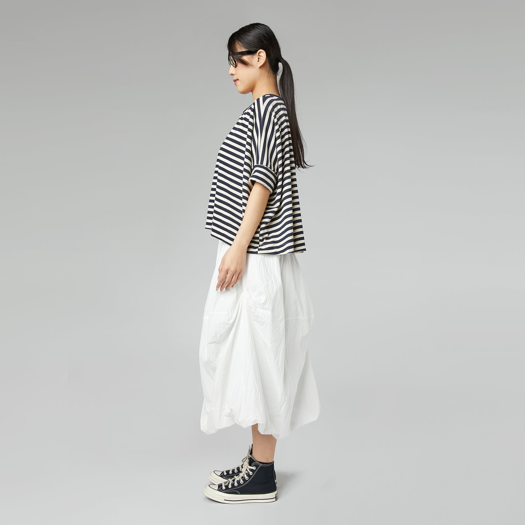 WIDE STRIPED FLEECE T-SHIRT – Wendy Trendy s.r.l.