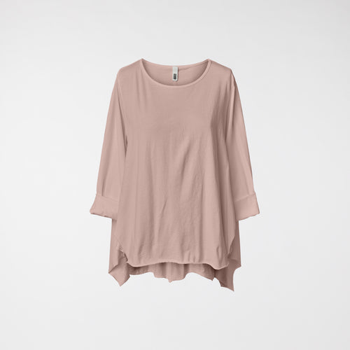 KOSZULKA BAWEŁNIANA Z ROZCIĘCIAMI PO BOKU BRĄZOWA