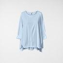 COTTON T-SHIRT WITH SIDE SLITS SKY BLUE