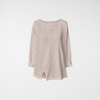 KOSZULKA BAWEŁNIANA Z ROZCIĘCIEM W KOLORZE BIAŁYM