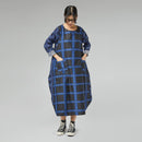 CHECKED DRESS BLUE