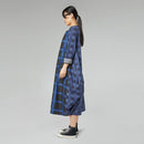 CHECKED DRESS BLUE