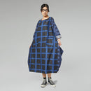 CHECKED DRESS BLUE