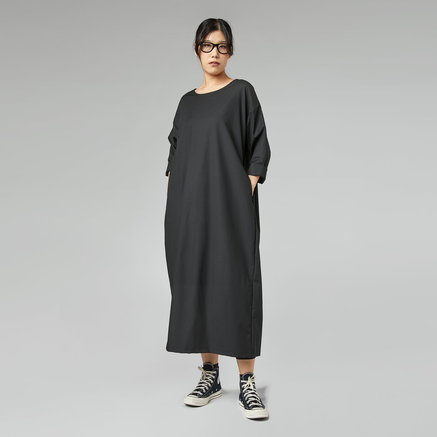STRAIGHT TWILL DRESS