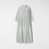 ABITO A RIGHE CON ROUCHE BIANCO