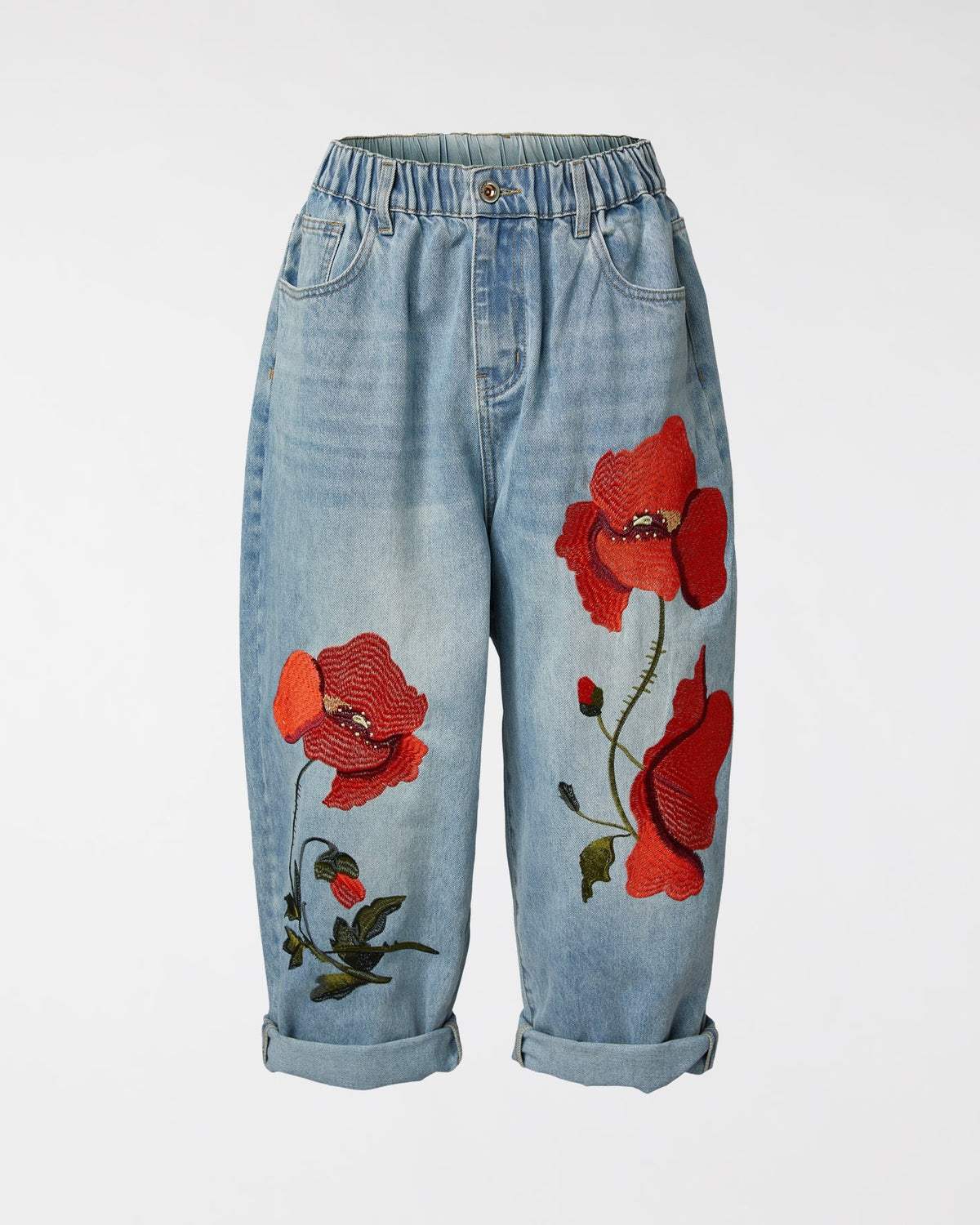 Poppy Jean JEANS WITH POPPY EMBROIDERY – Wendy Trendy s.r.l.
